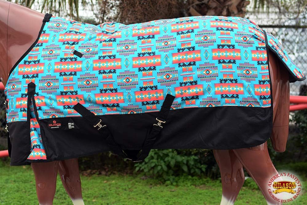 Waterproof Horse Turnout Sheet Hilason 1200D Rip-Stop Lightweight Rain Sheet with Belly Wrap Taffeta Lining Shoulder