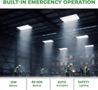 E2 LIGHTING 2 Pack LED Troffer Light, 2x2 Panel, Emergency Battery Backup