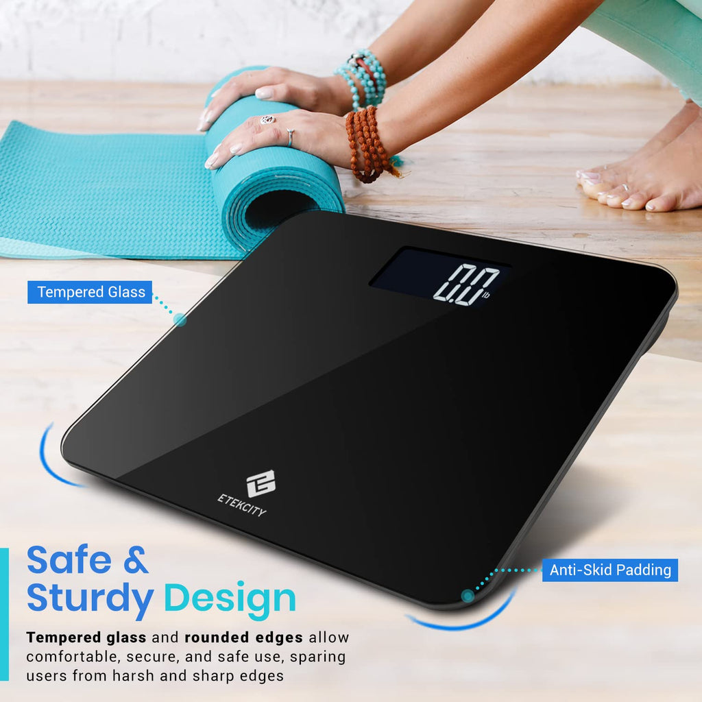 Digital Body Weight Bathroom Scale, 440 lb Extra Wide Platform | Accurate and Safe Weighing, Large Easy-to-Read