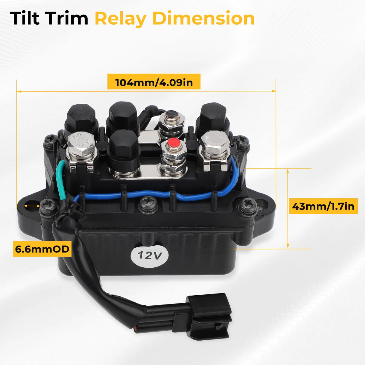 Tilt Trim Relay for Yamaha Outboard 4 Stroke Engine F20HP F25HP F30HP F40HP F50HP F60HP F70HP F75HP F80HP F90HP F100HP F125HP F165HP F175HP F200HP F225HP F250HP F275HP F300HP FL115HP 63P-81950-00-00