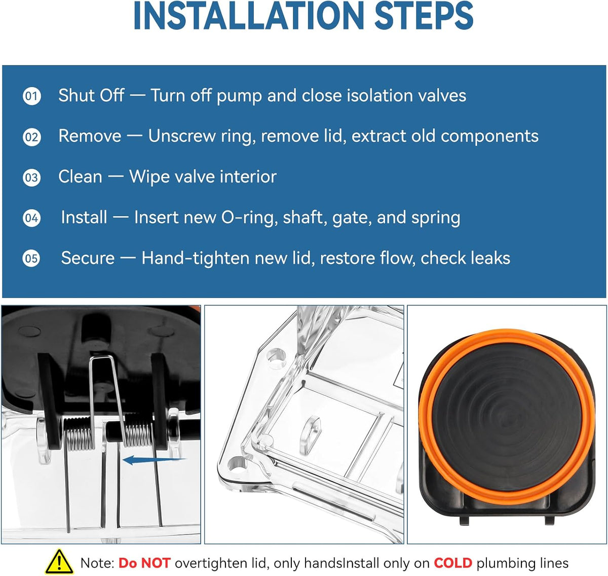 0801‑20H‑RK CR2 Series Pool Check Valve Replacement Kit Fit Magic Plastics