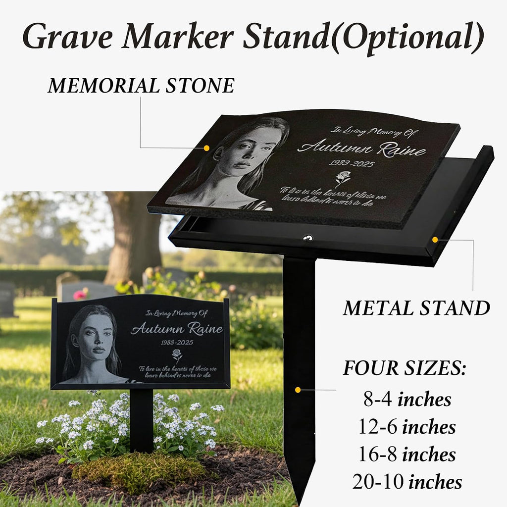 Personalized Human Memorial Stone, Headstone Grave Marker for Cemetery