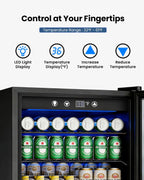 4.5Cu.Ft Beverage Refrigerator 145Can Mini Fridge Glass Door Black