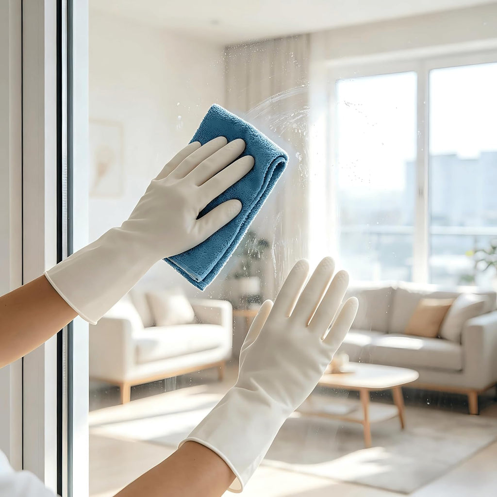 Nitrile Cleaning Gloves 6 Pairs Heavy Duty Reusable 15mil Chemical Puncture Resistant Odorless Allergy-Free Anti-Slip