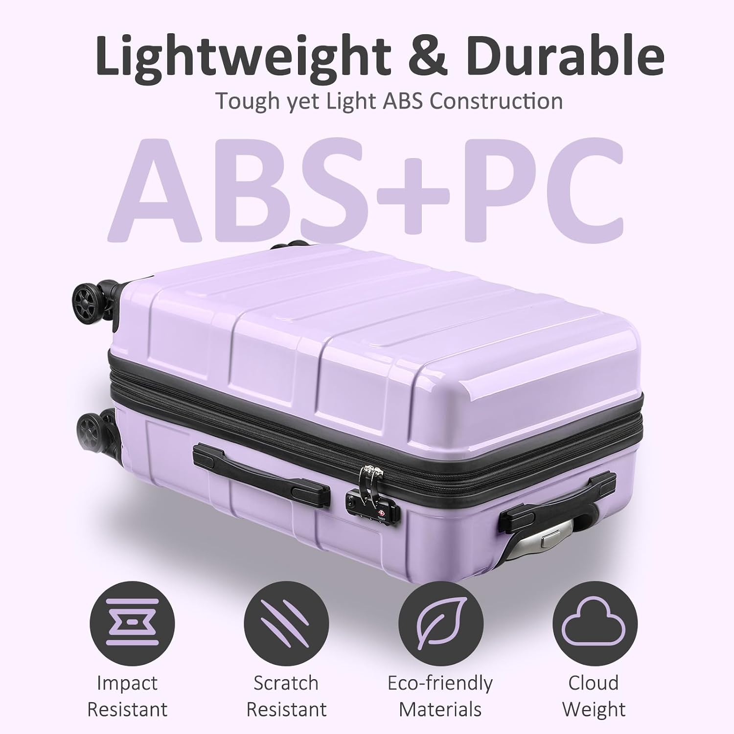 Carry on Luggage 22x14x9 Airline Approved, Expandable 20 Inch Hardside Suitcase with Wheels TSA Lock, PC+ABS