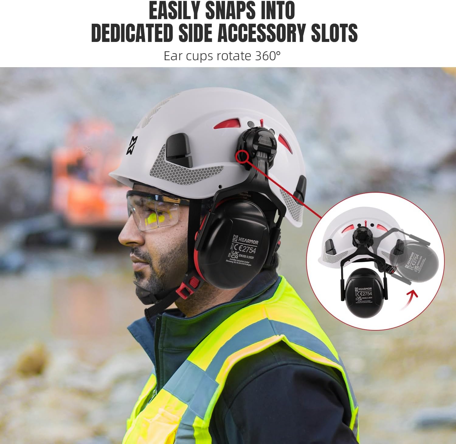Hearing Protection Ear Muffs, NRR 27dB, Ideal for Manufacturing, Heavy Engineering, Mining, Adjustable & Comfortable