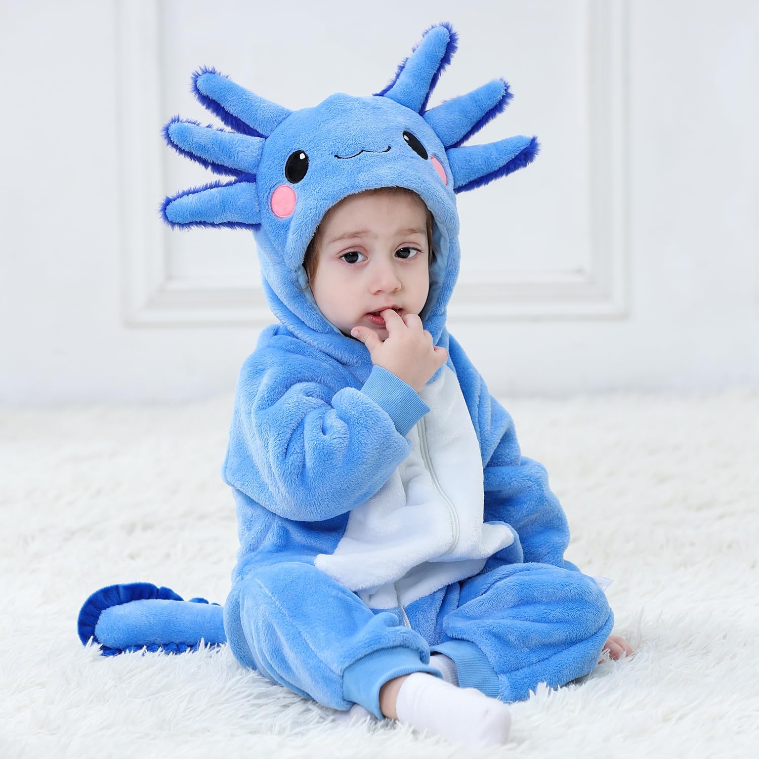 Baby Axolotl Halloween Costumes For Kids Infant Toddler Boys Girls Cute Animal Onesie Pajamas Costume Outfit