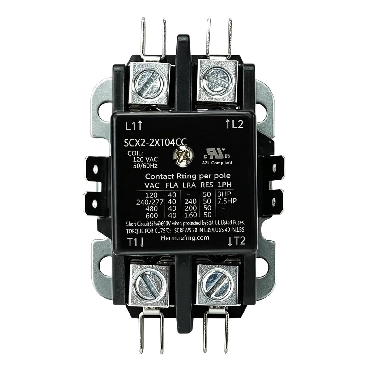 2 Pole FLA 40 Amp 120V Coil AC Contactor HVAC Contactor for Air Conditioner