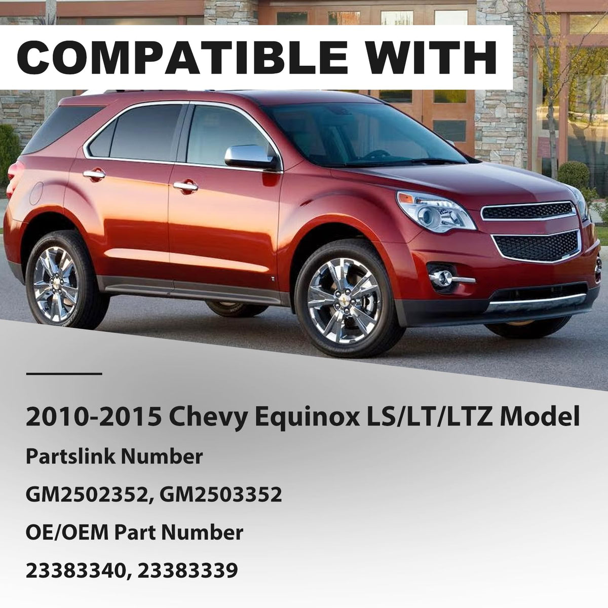 Headlight Assembly Compatible with 2010-2015 Chevy Equinox LS/LT/LTZ Model