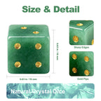 Natural Green Aventurine Mahjong Dice Set with MAHJ Bag