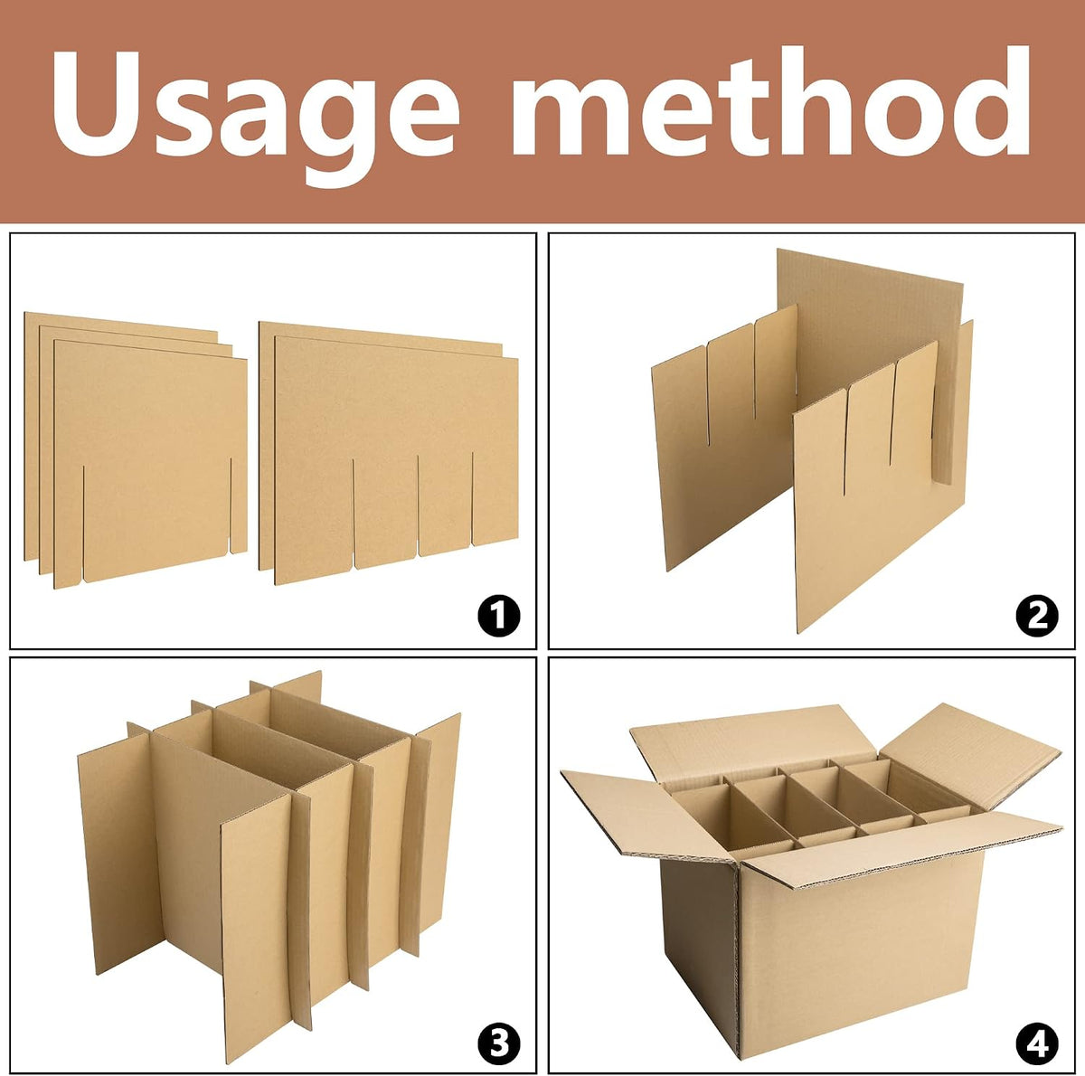 4 Sets Dish Packing Kit,Glass Dividers for Moving Boxes,Kitchen Dish Pack Kit with 30 pcs Foam Pouches Fits in