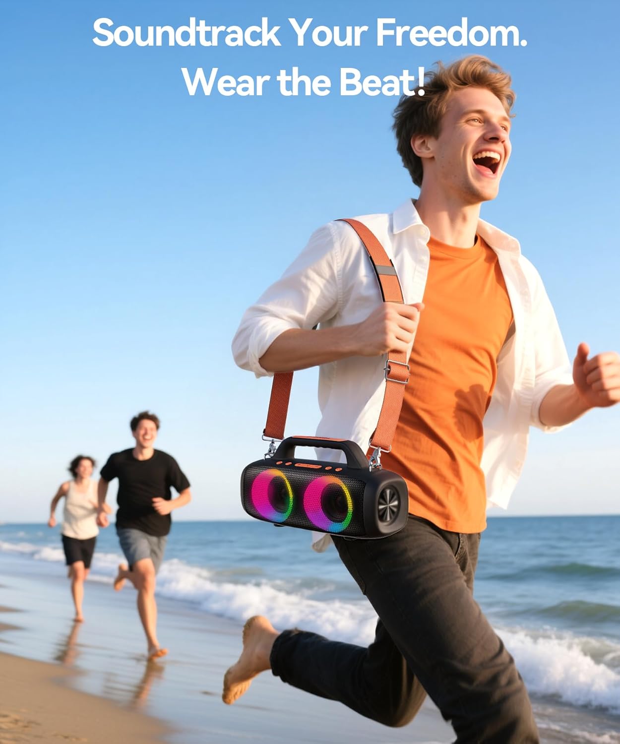 Roar 1 Portable Bluetooth Speaker, 60W Powerful Sound with JIKE Bass, IPX6 Waterproof, 24H Playtime, Bluetooth 5.4