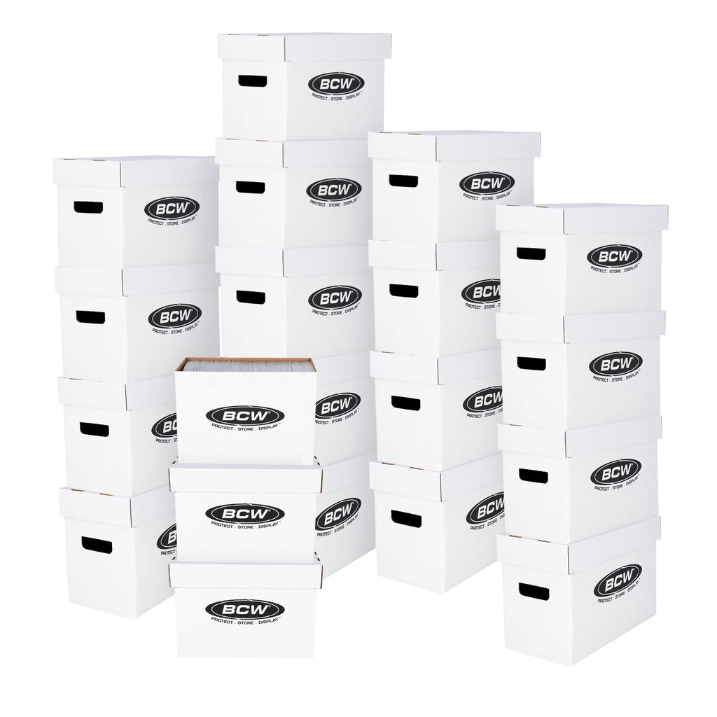 Short Comic Storage Box - 20 Pack | Holds 150-175 Current/Silver Age Comics | Stackable, Durable 200 lb. Strength