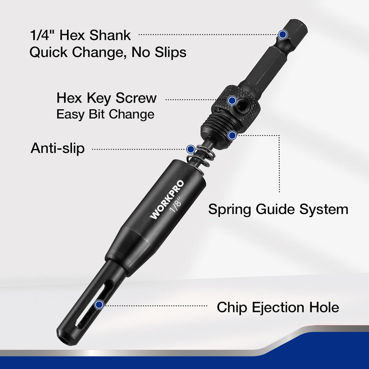 WORKPRO Self Centering Drill Bit Set, 3-Piece VIX Bit with Hex Key