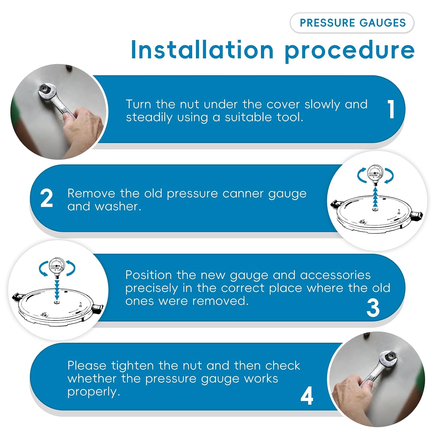 85772 Pressure Canner Gauge Replacement for Presto Pressure Cooker Parts 82237 82121 Pressure Steam Canner Gauge Fit