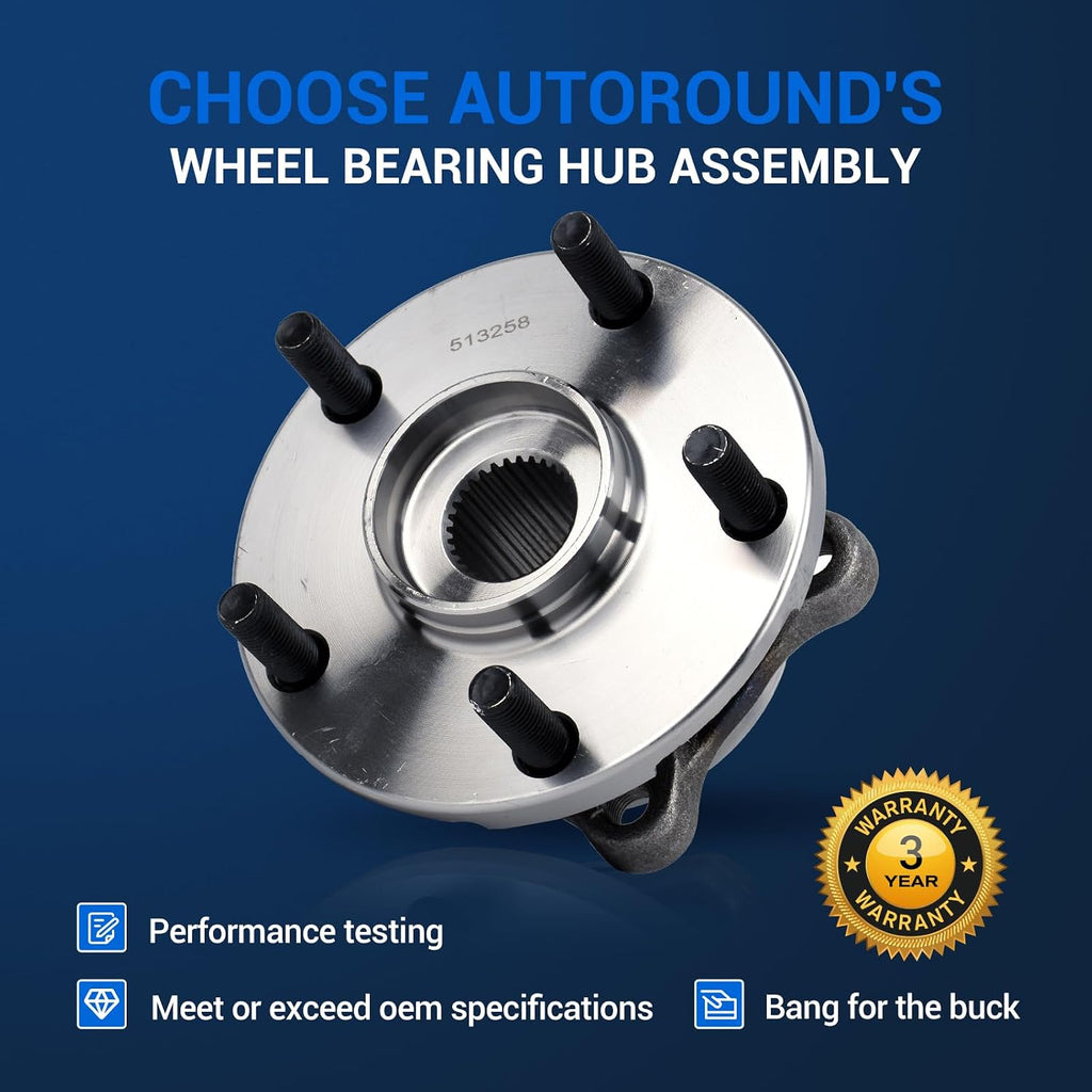 Autoround 513258 Front Wheel Hub Assembly Fit for Toyota RAV4 2006-2018