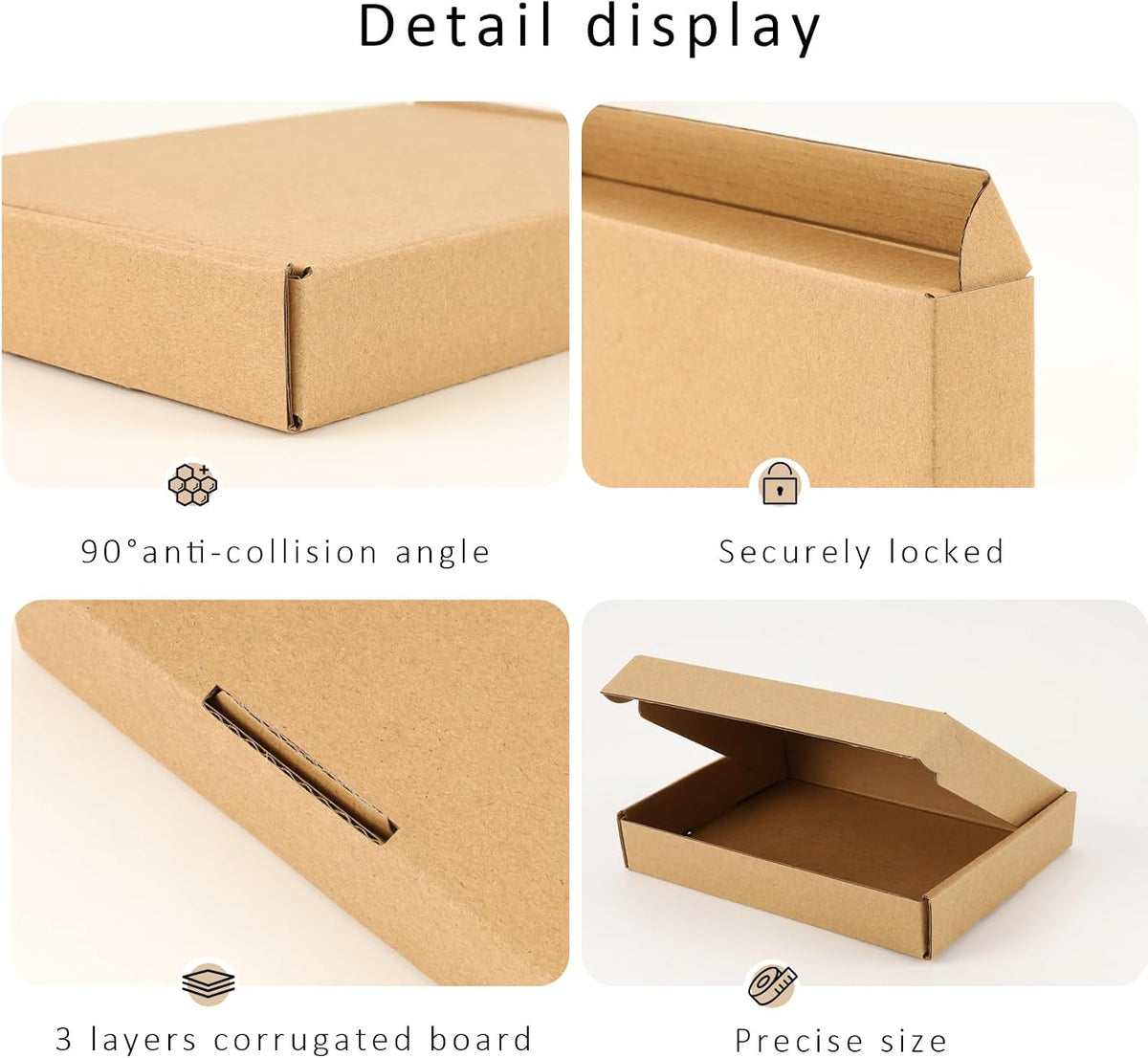 7x5x1" Small Shipping Boxes 50 Pack, Corrugated Cardboard Mailer Boxes Bulk for Packaging Small Business Mailing