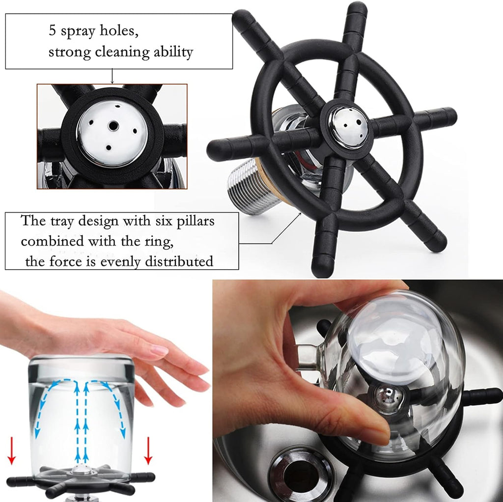 Pitcher Rinser , DIBTSA Automatic Glass Cup Washer , 304 Stainless Steel Coffee Milk Tea Cup Cleaner, for Home