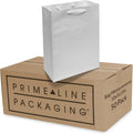 White Paper Bags with Handles, 10x5x13 Inch, 50 Pack