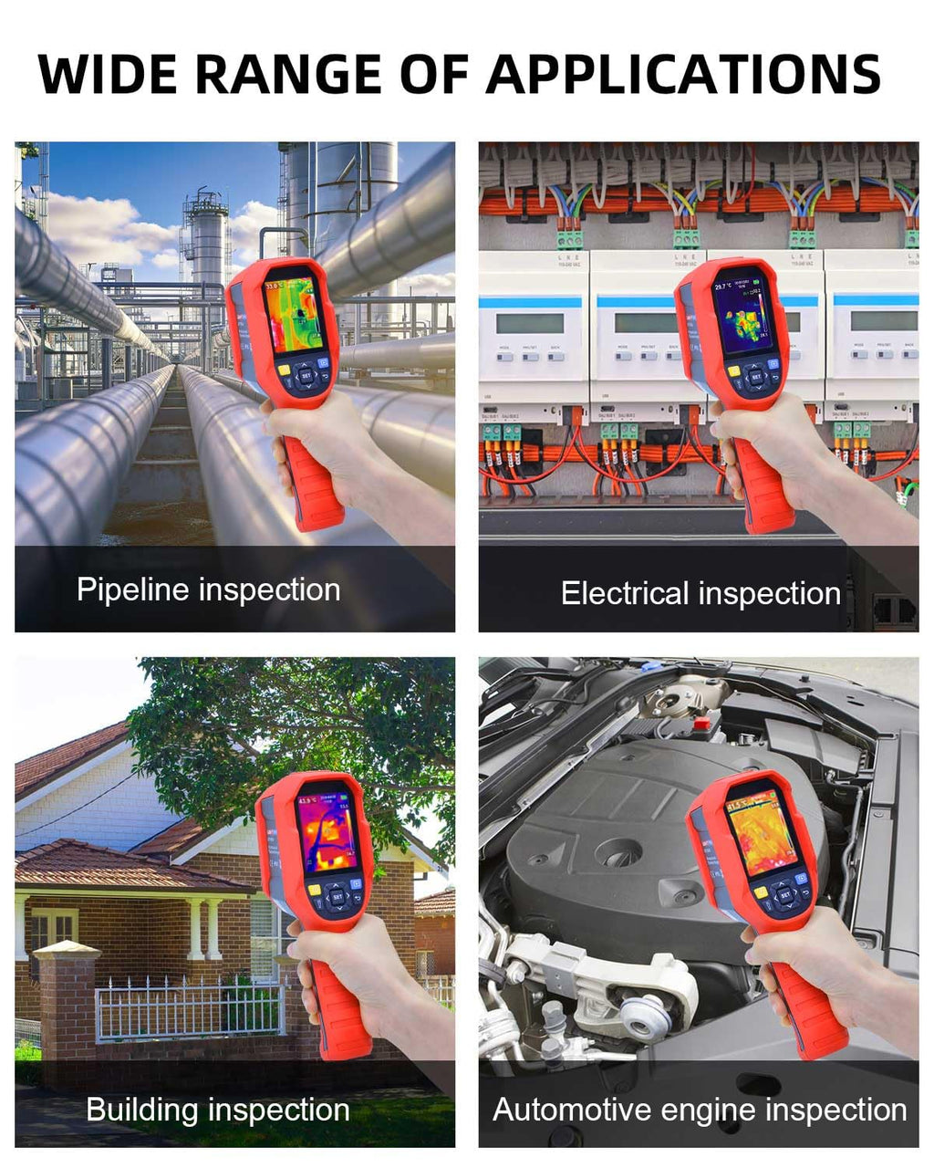 Infrared Thermal Imaging Camera, Rechargable Handheld Thermal Scanner 320 x 240 Super Resolution IR Heat Camera for