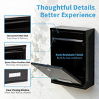 Lockable Wall Mount Mailbox Black 12.6 x 8.5 x 3.3 Inches | Galvanized Steel Waterproof Secure Medium Capacity Mail