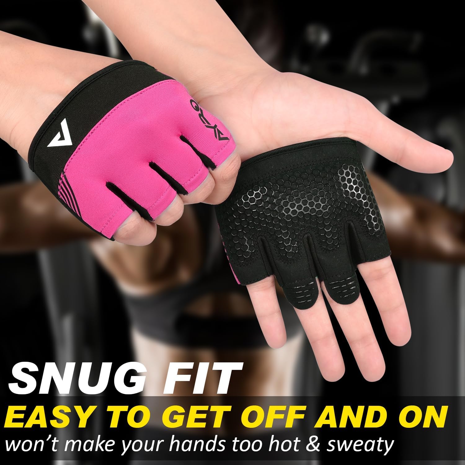 Workout Gloves for Men & Women, Minimal Short Partial Gym Gloves, Weight Lifting Gloves with Full Palm Protection
