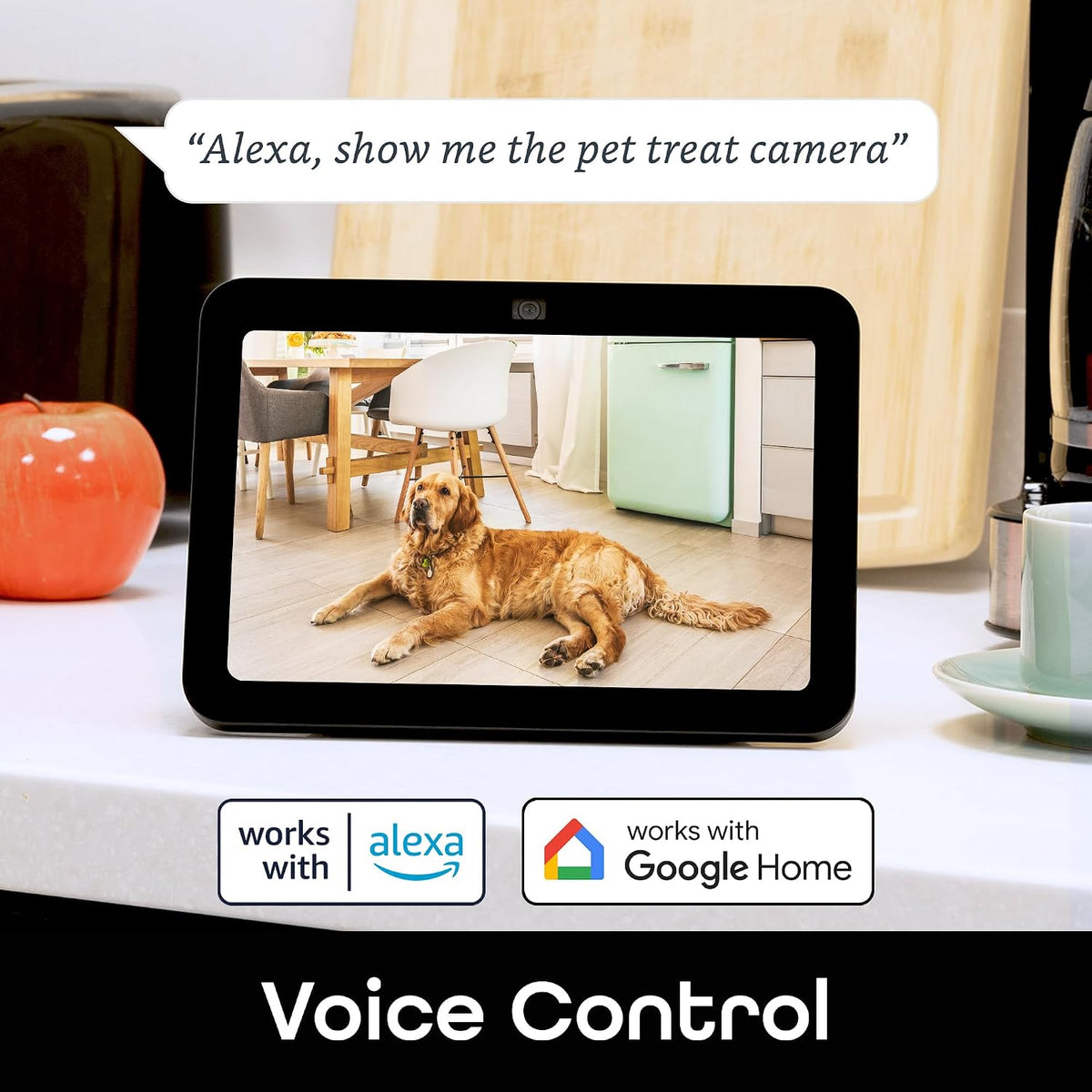Pet Treat Dispenser Camera, 2K HD Wi-Fi Enabled, Auto-Follow, White