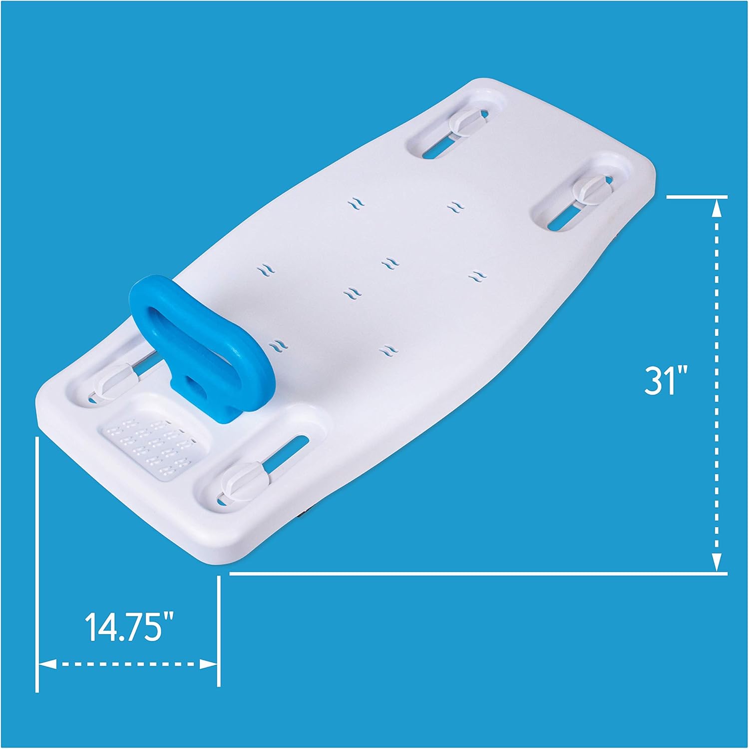 Portable Shower Bench - Shower Bath Seat - Adjustable Width to Fit Most Bathtubs, Comfortable Contoured Seating Area