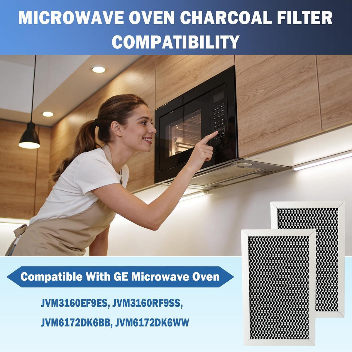 JVM3160RF9SS, JVM3160EF9ES, JVM6172DK6WW Microwave Charcoal Filter for GE