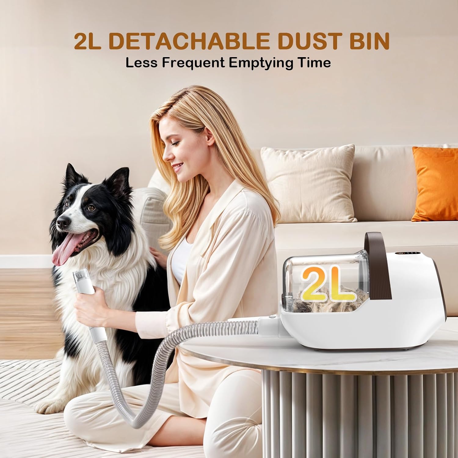 Dog Grooming Vacuum, Dog Grooming Kit with Pet Clipper Nail Grinder, 3 Suction Modes Dog Brush Vacuum with 6 Pet