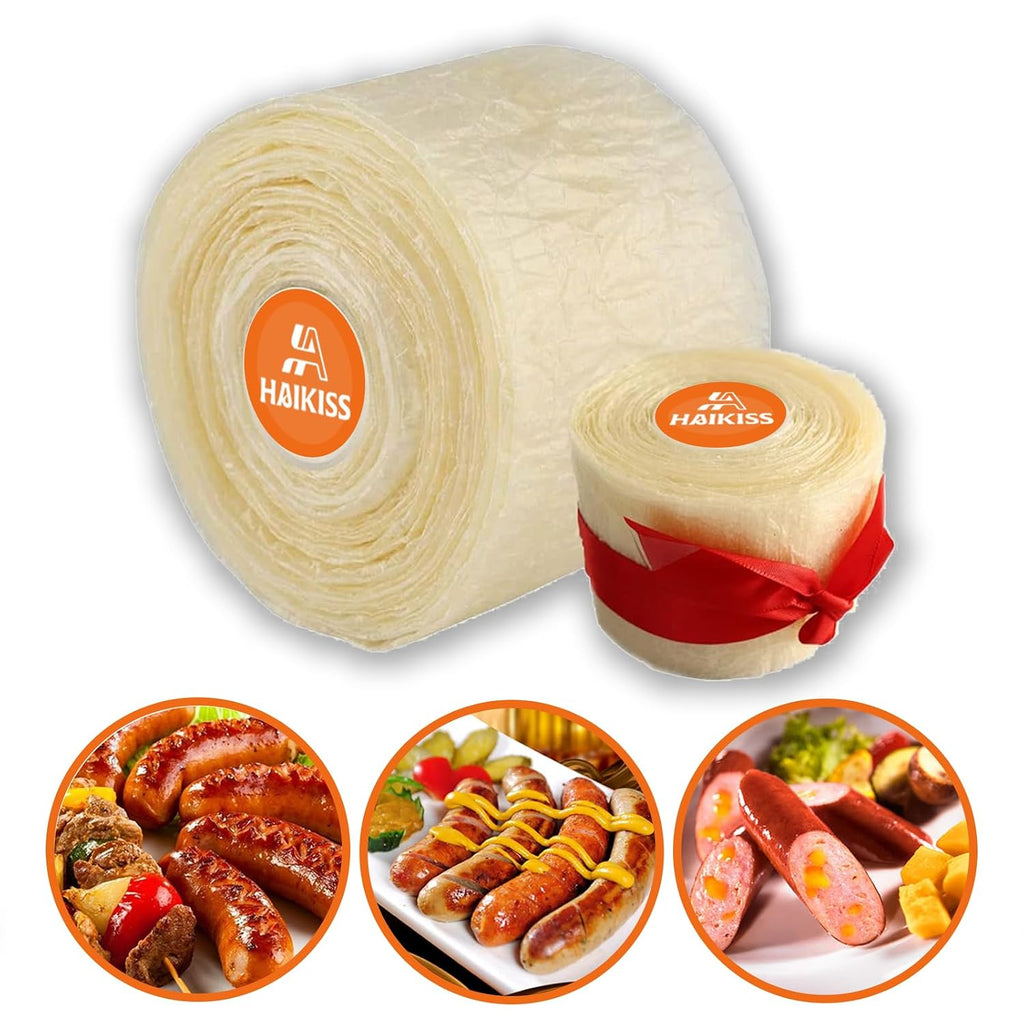 Edible Drying Sausage Casing, Natural Sausage Casings for Flavorous Homemade Sausages, Breakfast Sausage, Italian