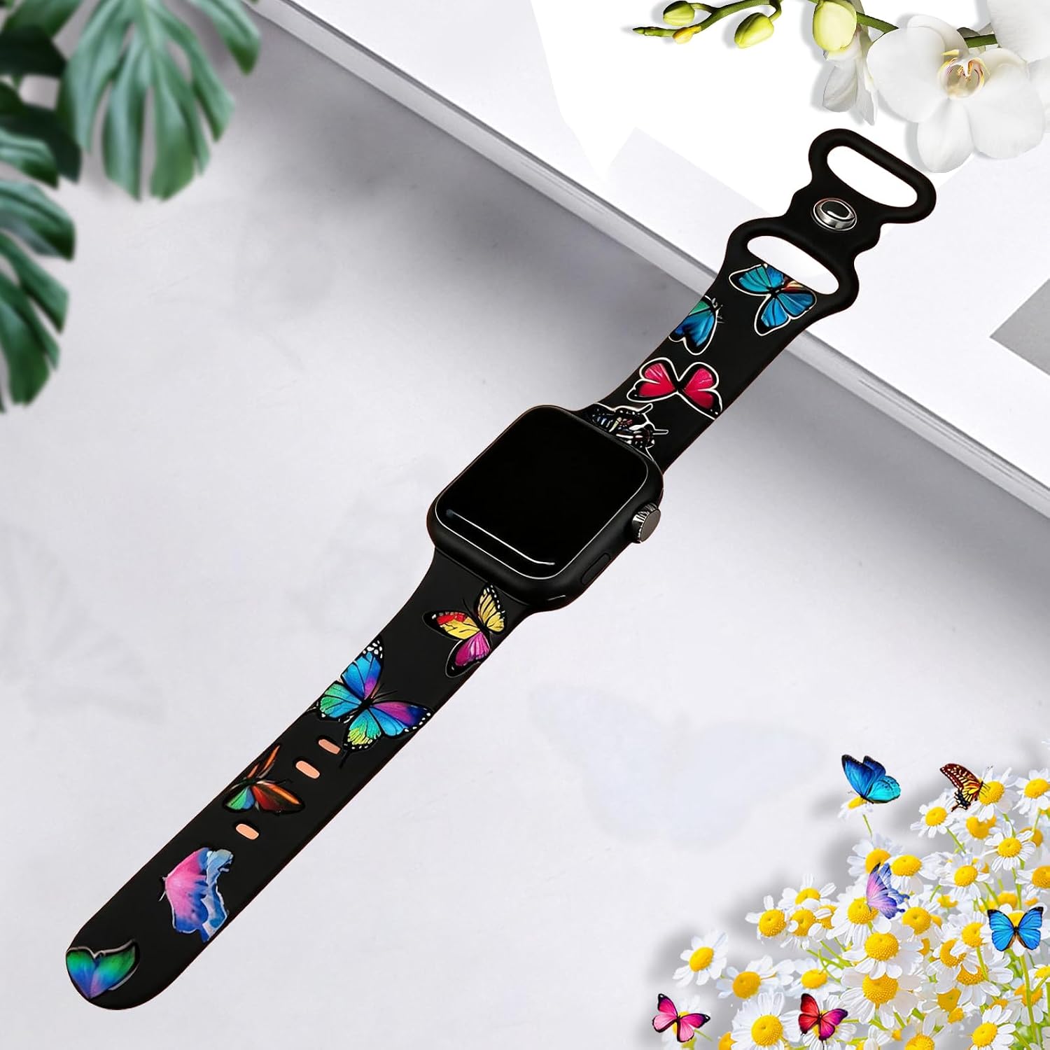Silicone Pattern Sport Band Compatible with Apple Watch Bands Women Men | Comfortable Wristband 44mm 38mm 41mm 40mm