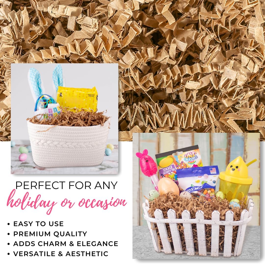 MagicWater Crinkle Cut Paper for Gift Baskets - 1 LB - Kraft
