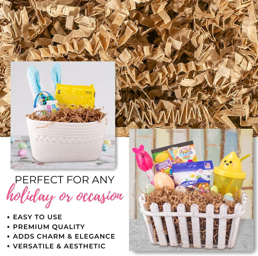 Crinkle Cut Paper for Gift Basket - 10LB - Kraft
