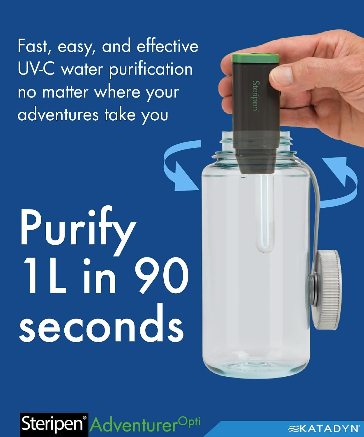 SteriPen Adventurer Opti UV Personal Water Purifier for Camping, Backpacking, Emergency Preparedness and Travel