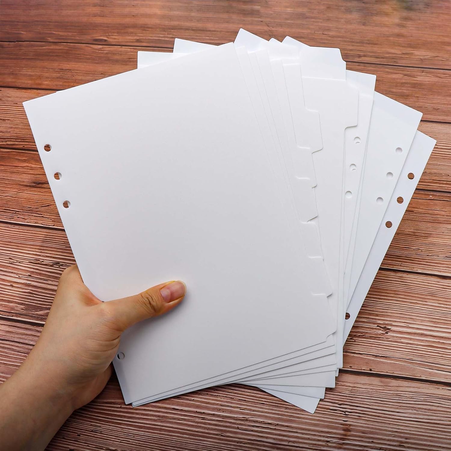 2 Set A5 Binder Dividers White Plastic Index Divider Blank Side 7 Tabs Top 5 Tabs Planner Insets 12 Sheets Refillable
