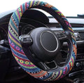 Boho Steering Wheel Cover Elastic Microfiber for Women, Universal Fit 15 inch Car SUV, Hippie Style Protector Cover