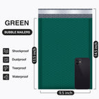 Bubble Mailers 9.5x14.5" 40 Pack Usable Size 9.5x13.5" Green Padded
