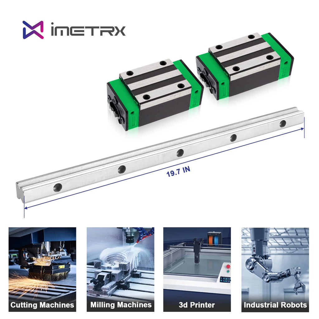 iMetrx HGR25 500mm Linear Rail Guide HGH25CA (2 Pack)