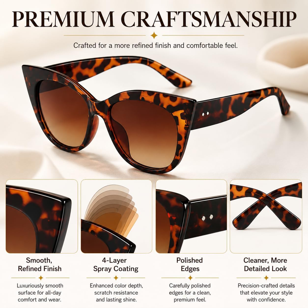 Cat Eye Sunglasses for Women Retro Cateye Frame - Vintage 90s UV400 Protection Sunnies, Chic Shades for Small Face