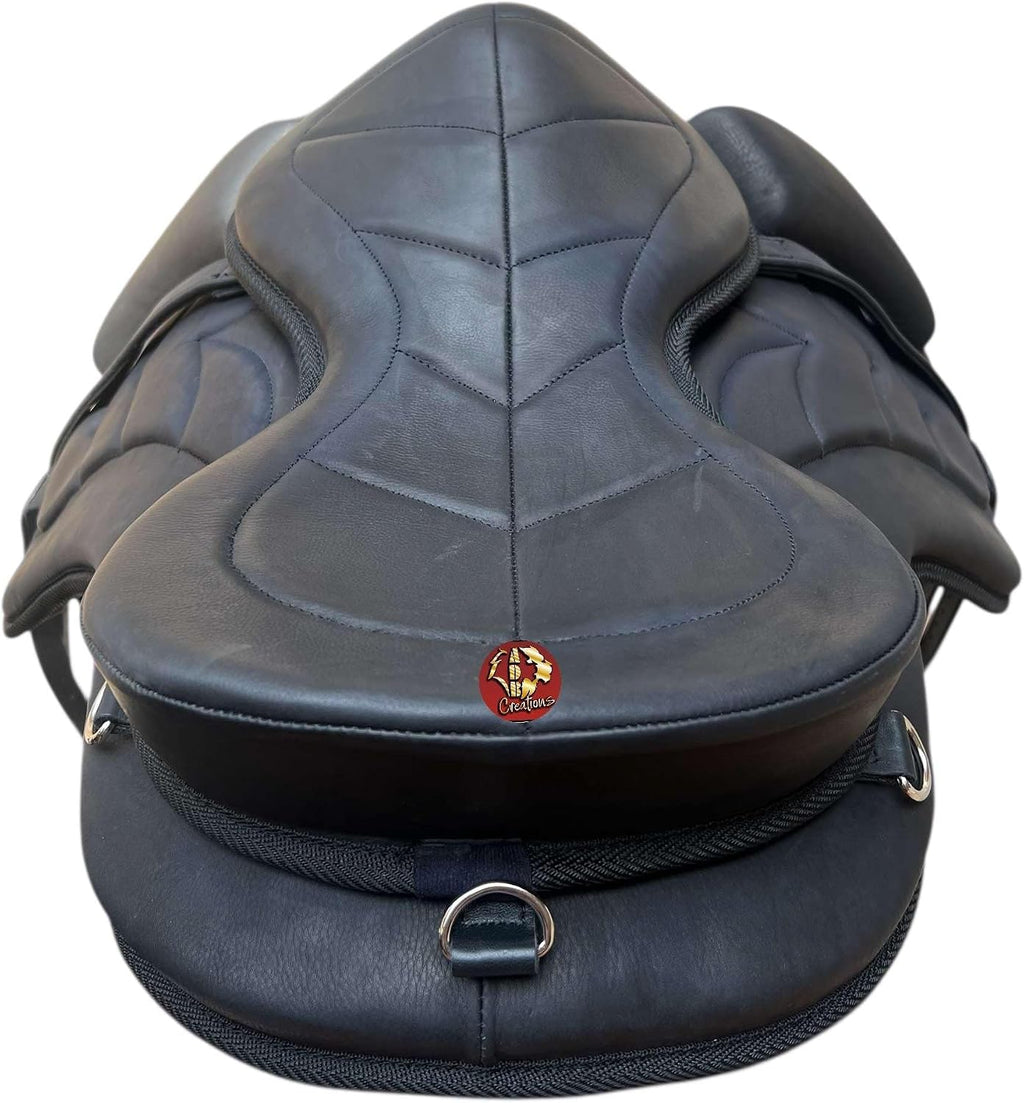 Freemax Treeless Western Endurance Saddle, Lightweight Synthetic Horse Saddle with Soft Long Flap, Comfortable