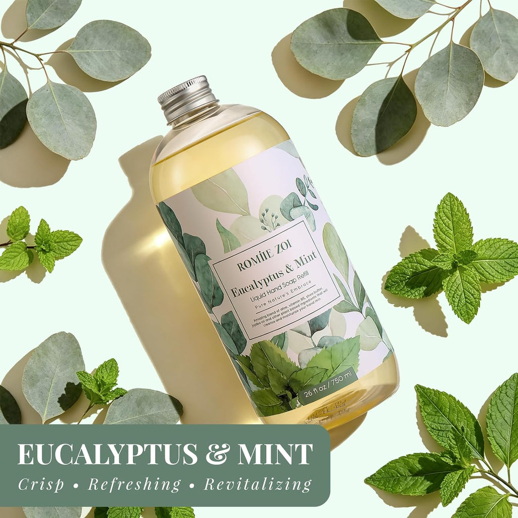 Liquid Hand Soap Refill, Eucalyptus & Mint, 750ml/26 FL OZ