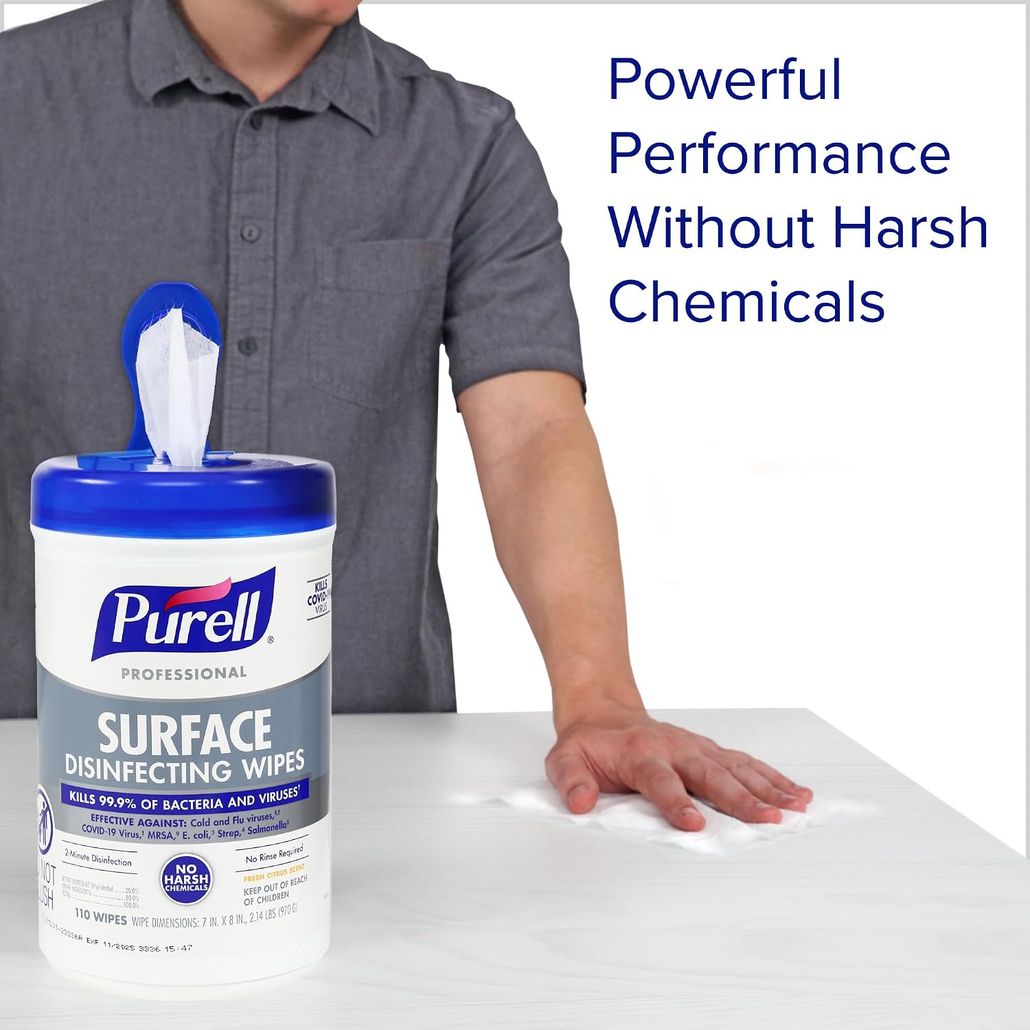 Professional Surface Disinfecting Wipes Canister 6 x 110ct - 9342-06