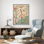 Persian Birds Flowers Paint by Numbers Kit for Adults Beginner, with Framed
