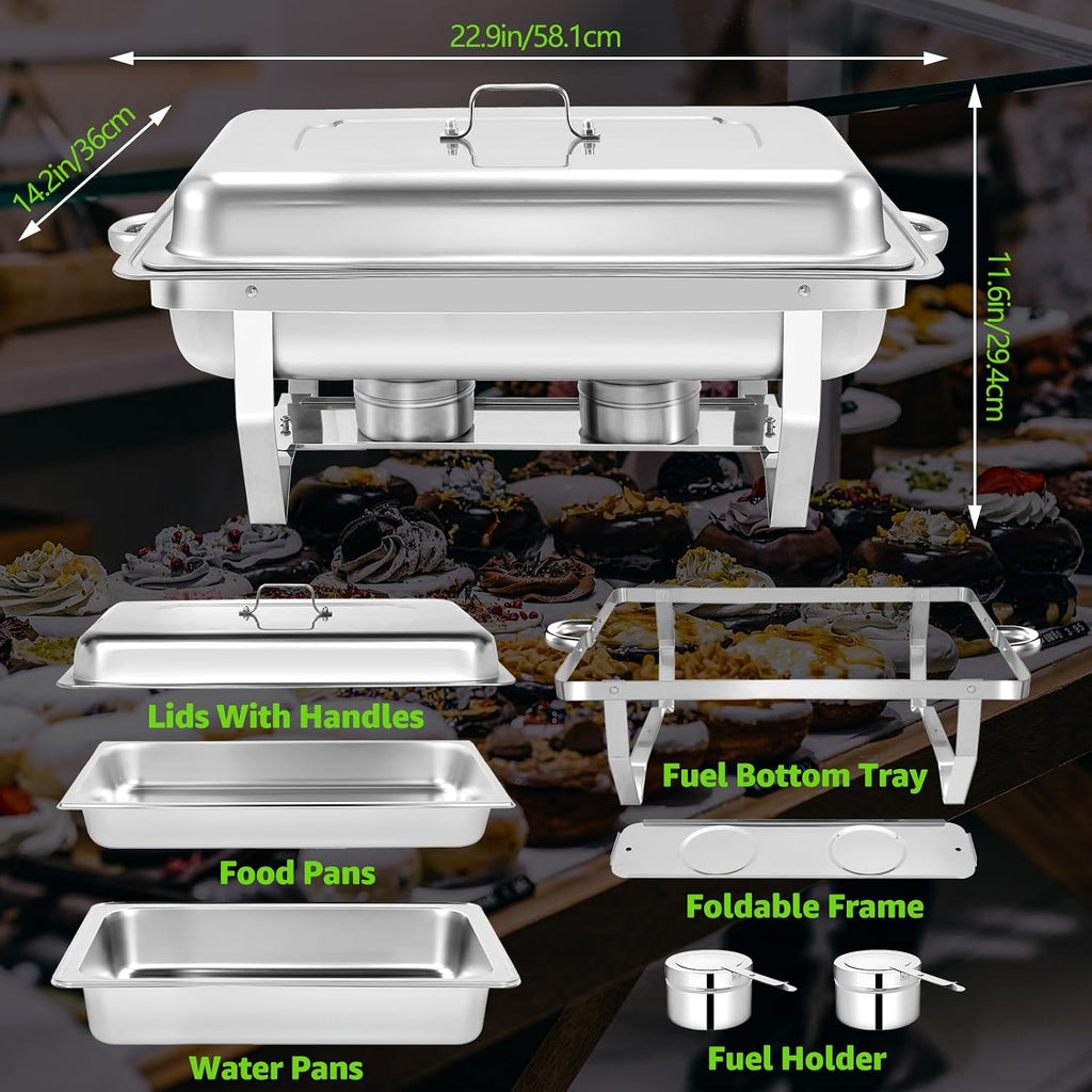 Chafing Dishes for Buffet 5 Pack, 9 QT Full Pan Stainless Steel
