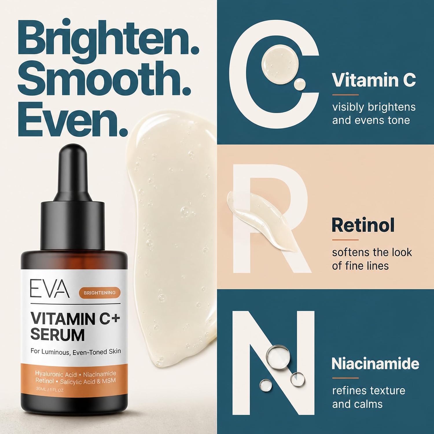 Vitamin C Serum for Face – Anti Aging Dark Spot Remover & Corrector with Retinol, Hyaluronic Acid, Niacinamide &