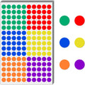 3000 Pieces, 1/2" - Colored Dot Stickers, Round Labels - 6 Colors