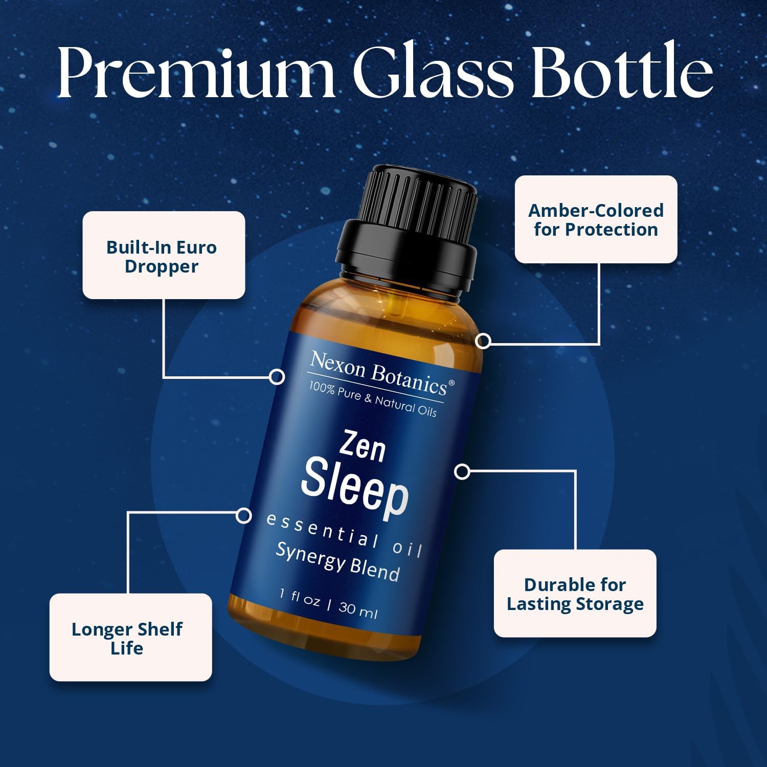 Zen Sleep Essential Oil Blend 30 ml - Restful & Comforting Aroma | Lavender & Rosemary Relaxing Oil for Diffusers &