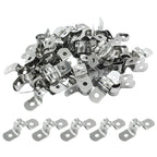 Hordion 50Pcs 3/8" Two Hole Strap U Bracket, M10 Rigid Pipe Strap