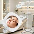 2200 Lumens 12X Esthetician Magnifying Lamp, 5-Inch Real Glass Lens | 4-Wheel Rolling, Adjustable Height, Mag Light